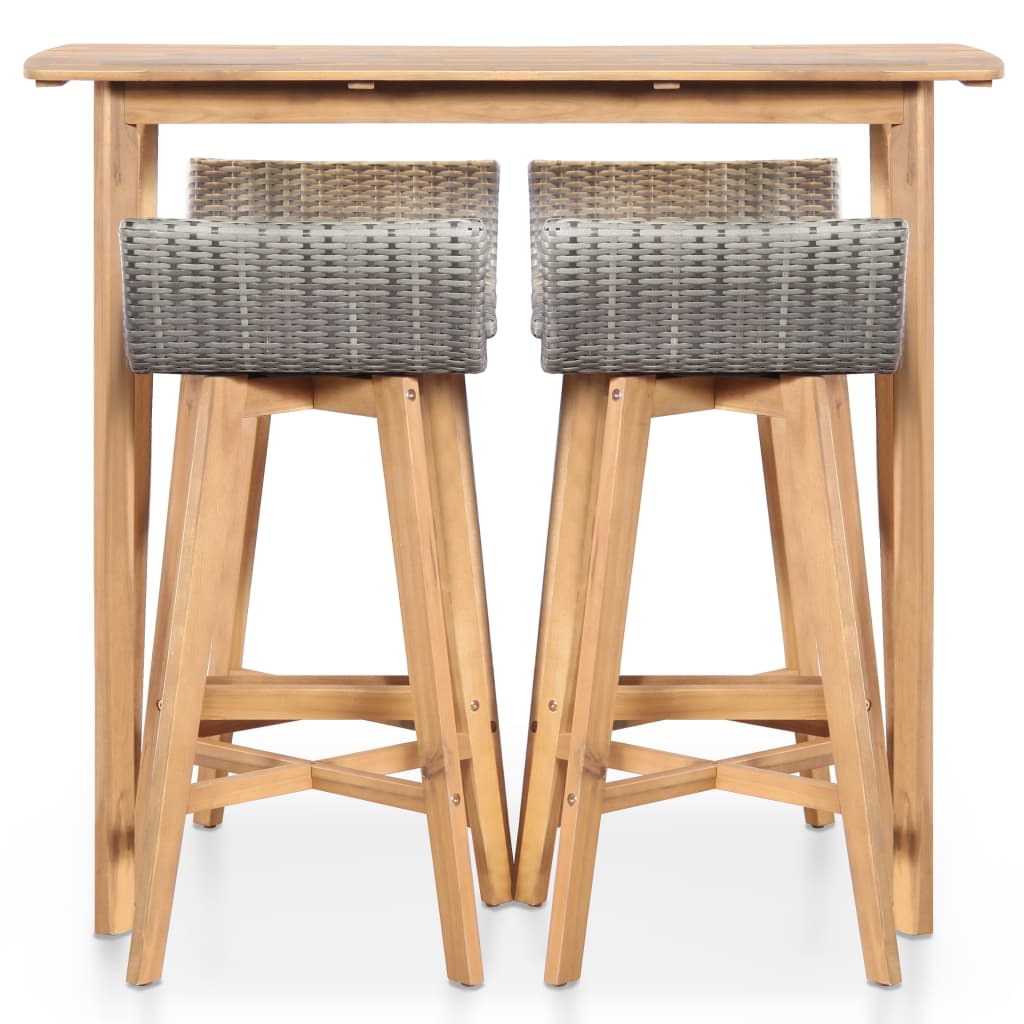 5-piece garden dining set solid acacia wood