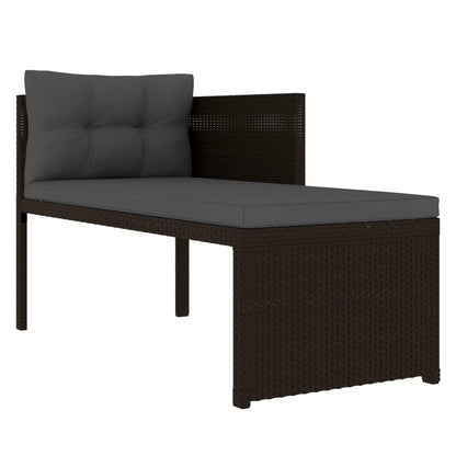 4-piece garden lounge set poly rattan brown