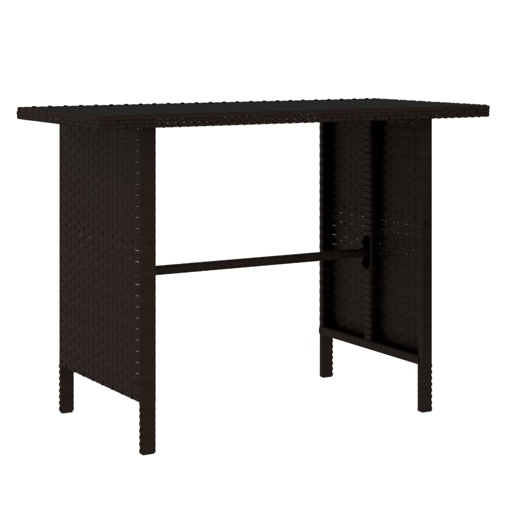 4-piece garden lounge set poly rattan brown