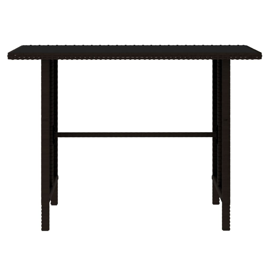 4-piece garden lounge set poly rattan brown