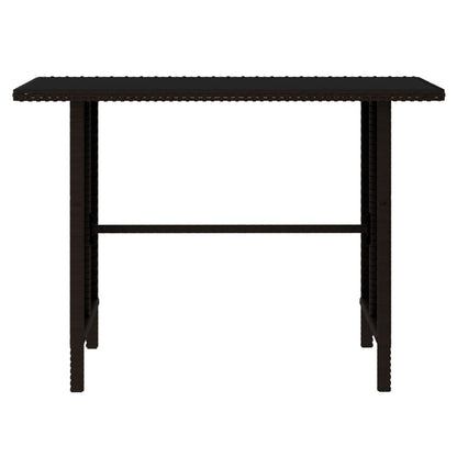 4-piece garden lounge set poly rattan brown