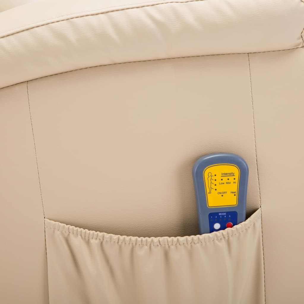 Masažna stolica za ljuljanje krem ​​umjetna koža