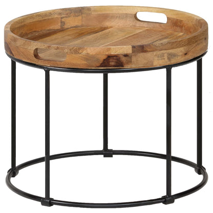 Stol za kavu puno mango drvo i čelik 50 x 40 cm