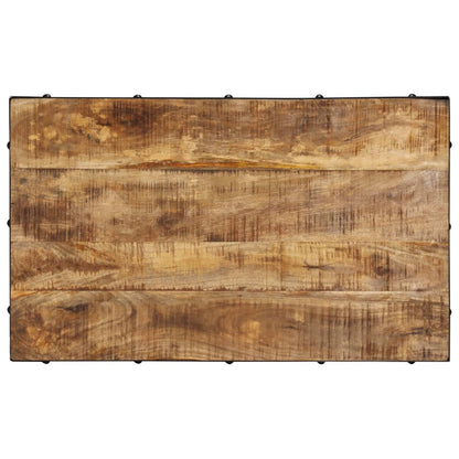 Couchtisch mit Rädern Massivholz Mango 100x60x26 cm