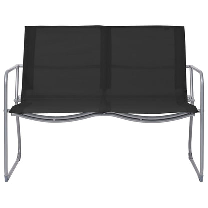 4-piece garden lounge set fabric and steel black