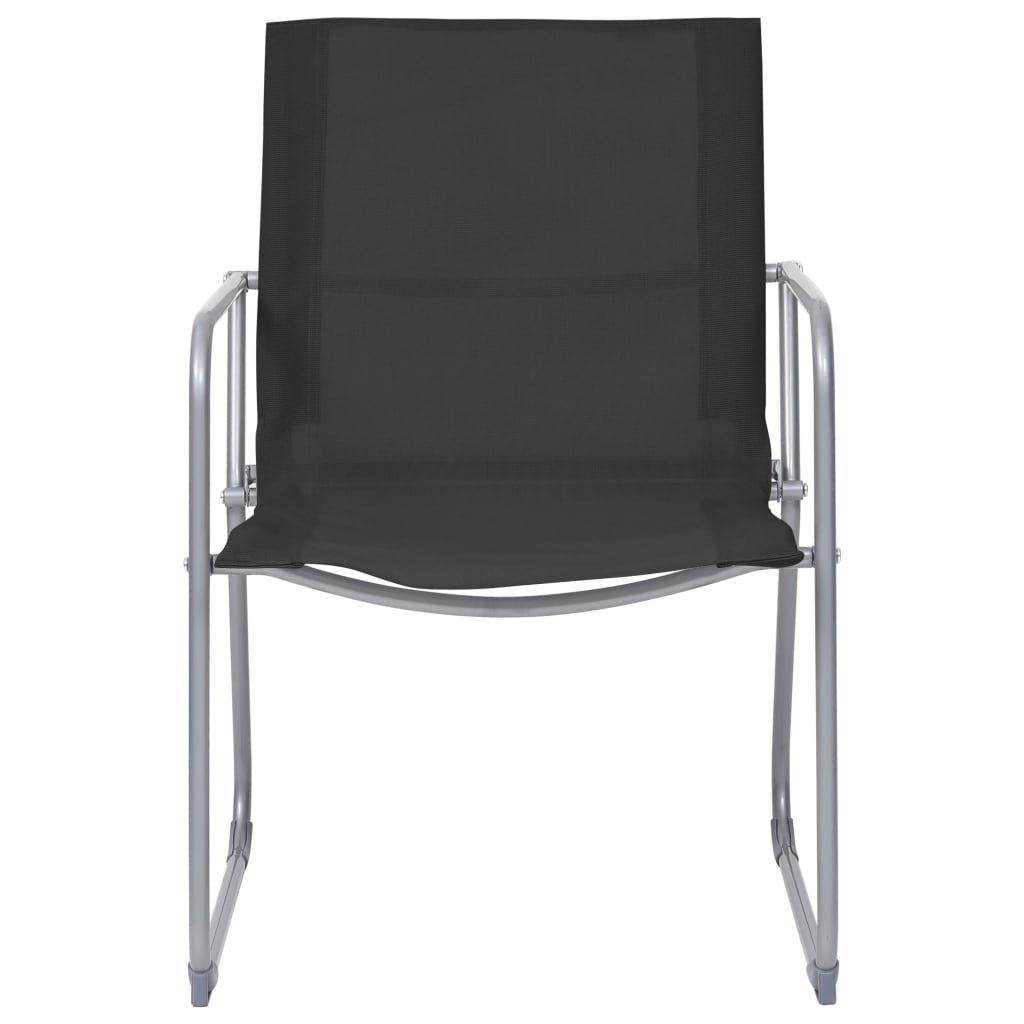 4-piece garden lounge set fabric and steel black