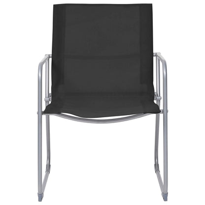 4-piece garden lounge set fabric and steel black