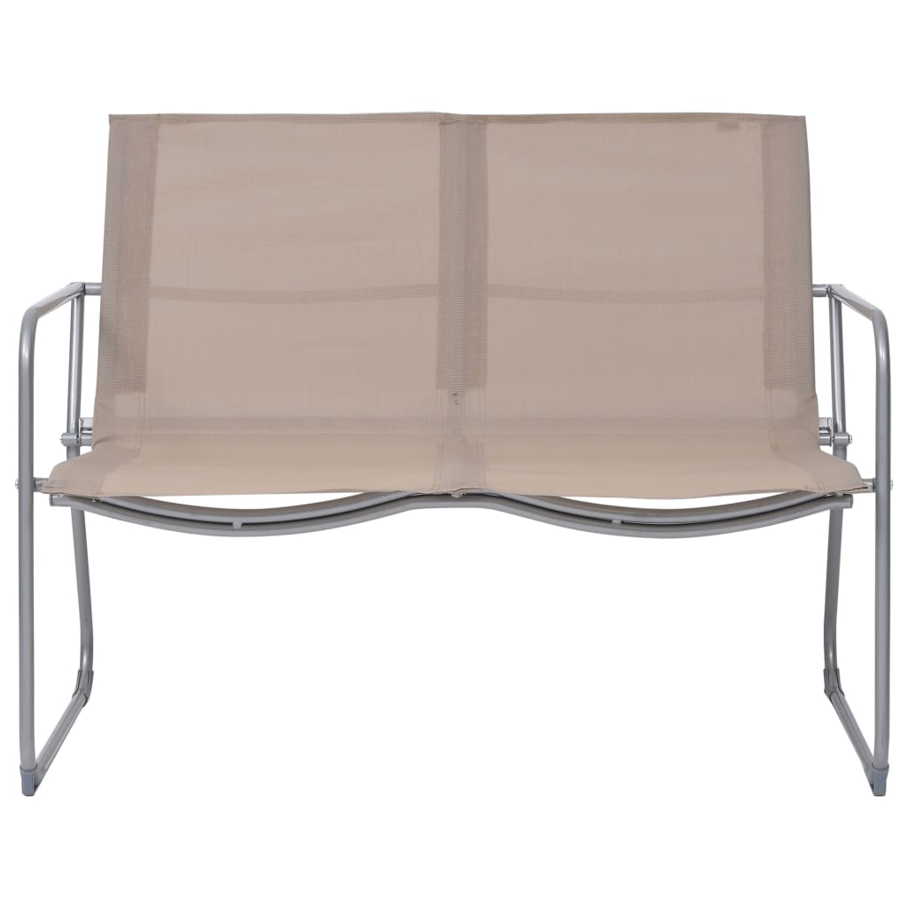 4-piece garden lounge set fabric and steel taupe