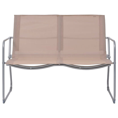 4-piece garden lounge set fabric and steel taupe