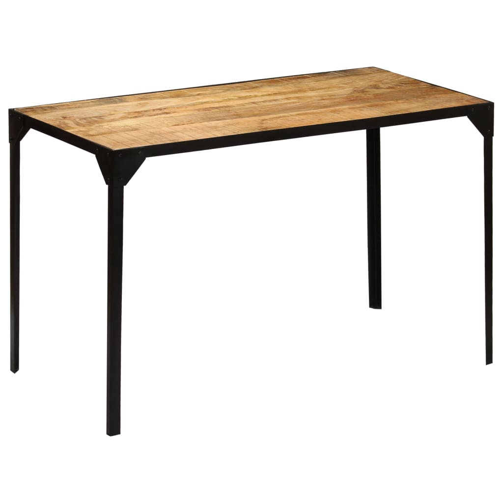 Dining table Rough solid mango wood and steel 120 cm