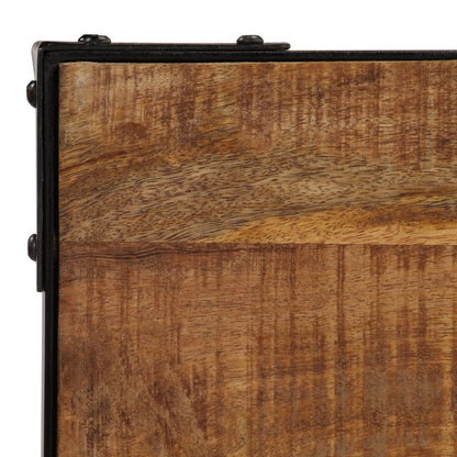 Dining table Rough solid mango wood and steel 120 cm