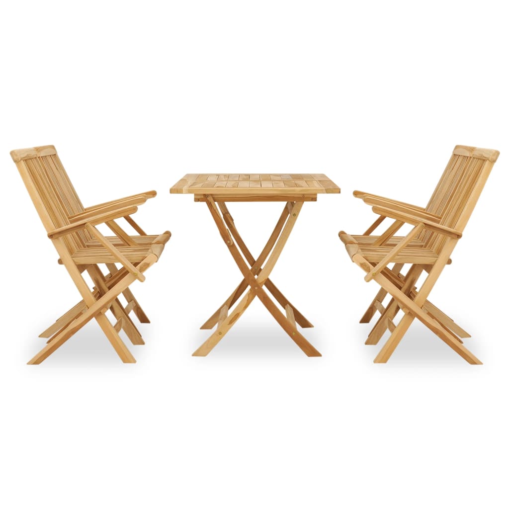 5-piece garden dining set made of solid teak wood