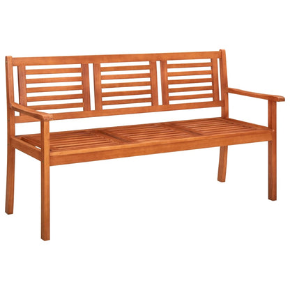 Garden bench 3-seater 150 cm solid wood eucalyptus