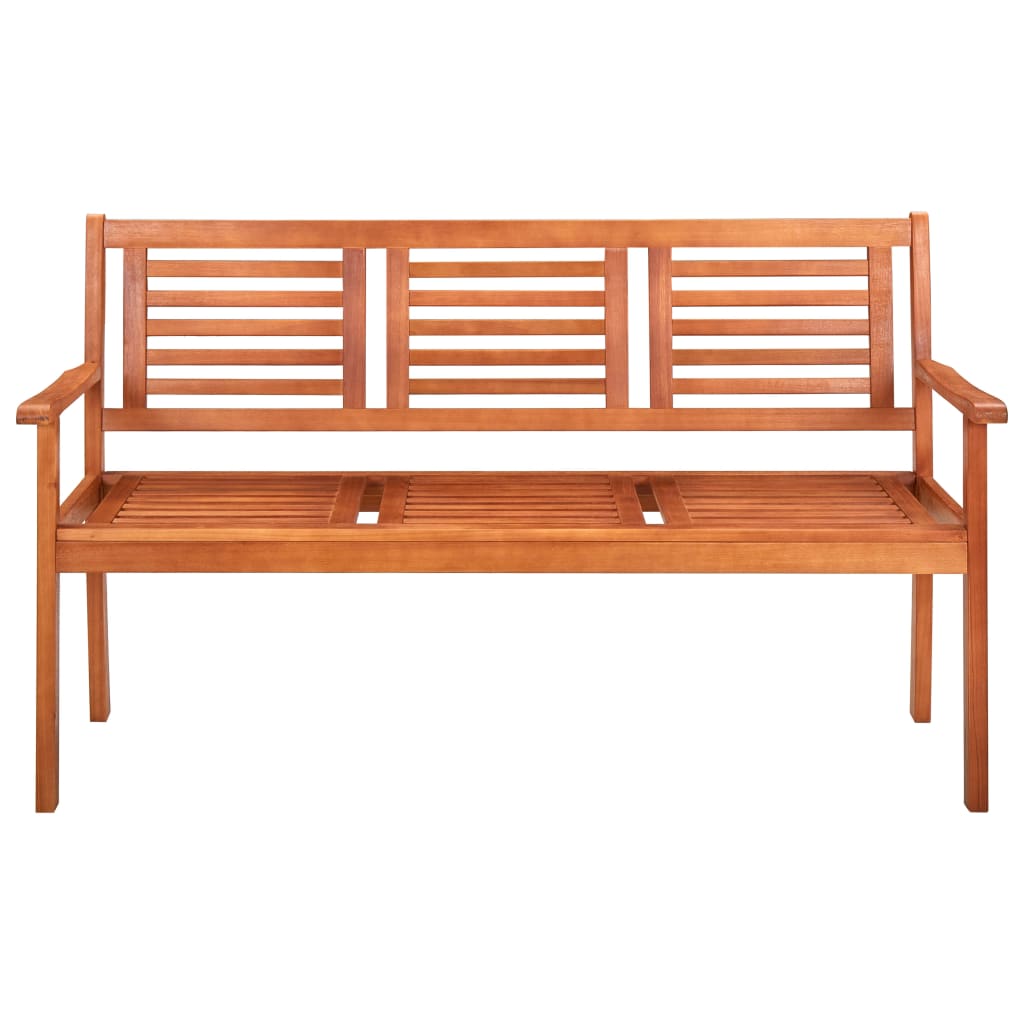 Garden bench 3-seater 150 cm solid wood eucalyptus