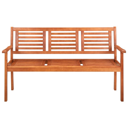 Garden bench 3-seater 150 cm solid wood eucalyptus