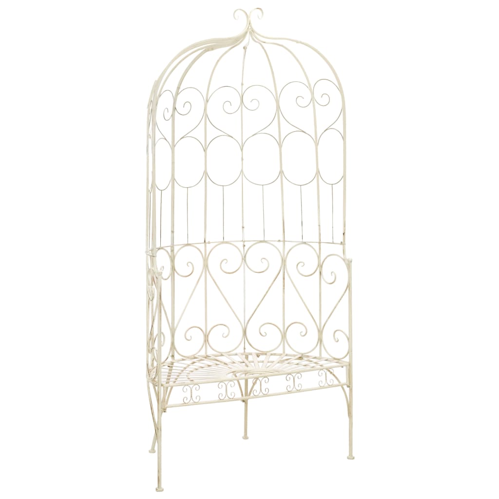 Garden bench 95 cm iron antique white