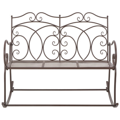 Garden bench 104 cm iron antique brown