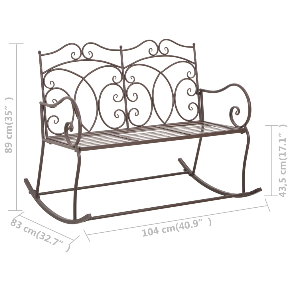 Garden bench 104 cm iron antique brown