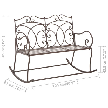 Garden bench 104 cm iron antique brown