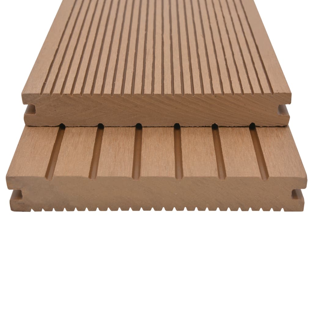 WPC solid decking with accessories 16 m² 2.2 m Teak