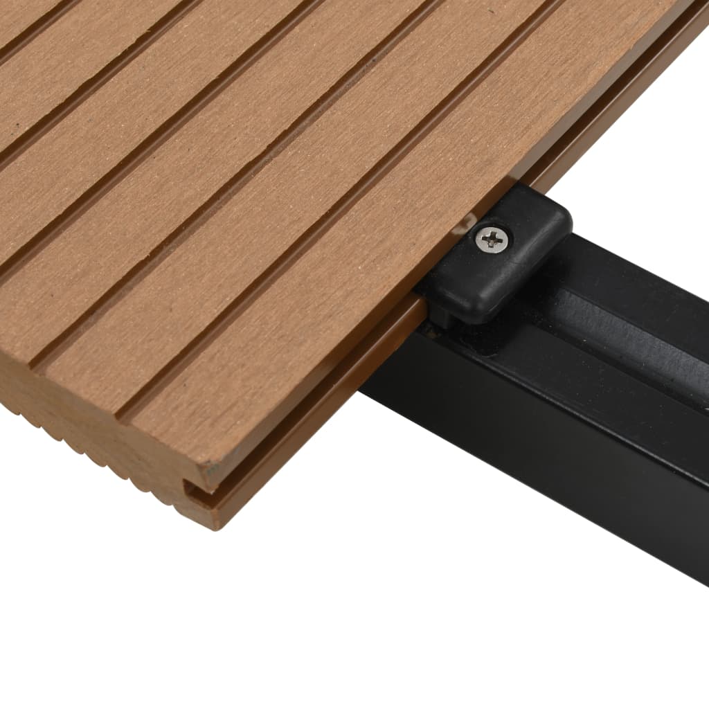WPC solid decking with accessories 16 m² 2.2 m Teak