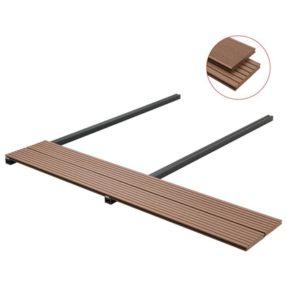 WPC solid decking with accessories 10 m² 4 m light brown