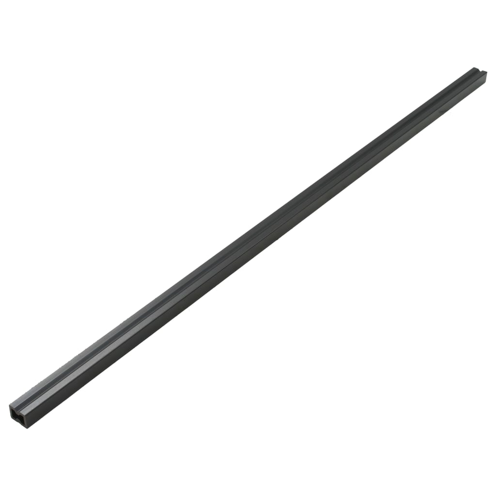 WPC solid decking with accessories 15 m² 4 m black