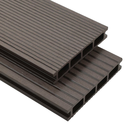 WPC hollow chamber decking + accessories 36m² 2.2m dark brown