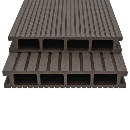 WPC hollow chamber decking + accessories 36m² 2.2m dark brown