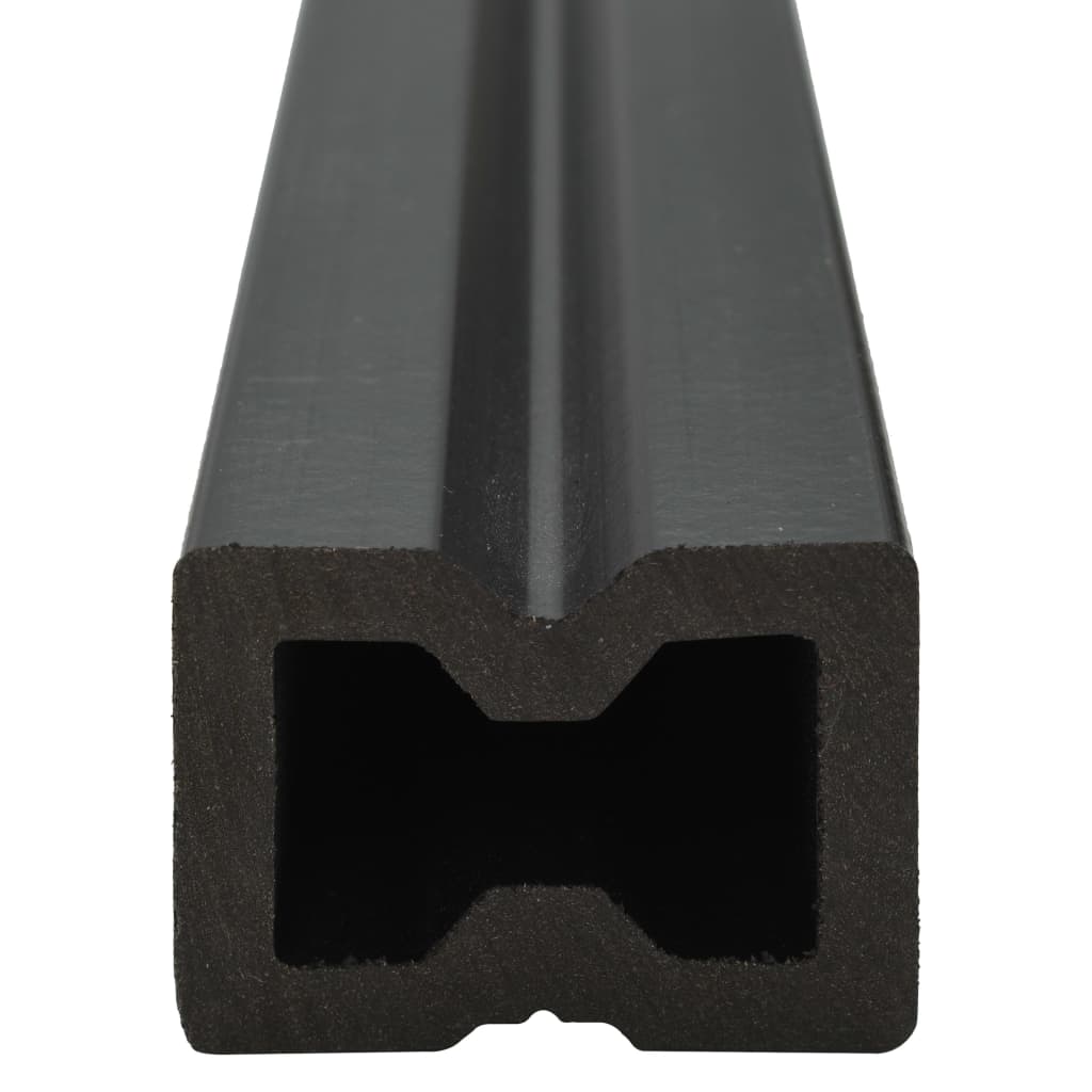 WPC hollow chamber decking + accessories 36m² 2.2m dark brown