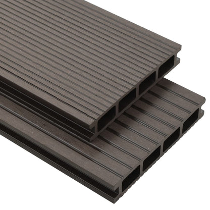 WPC hollow chamber decking with accessories 15 m² 4m dark brown