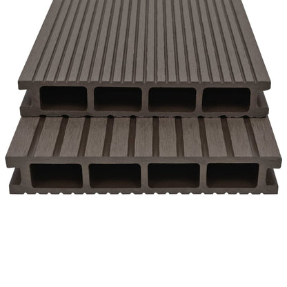 WPC hollow chamber decking with accessories 35m² 4m dark brown