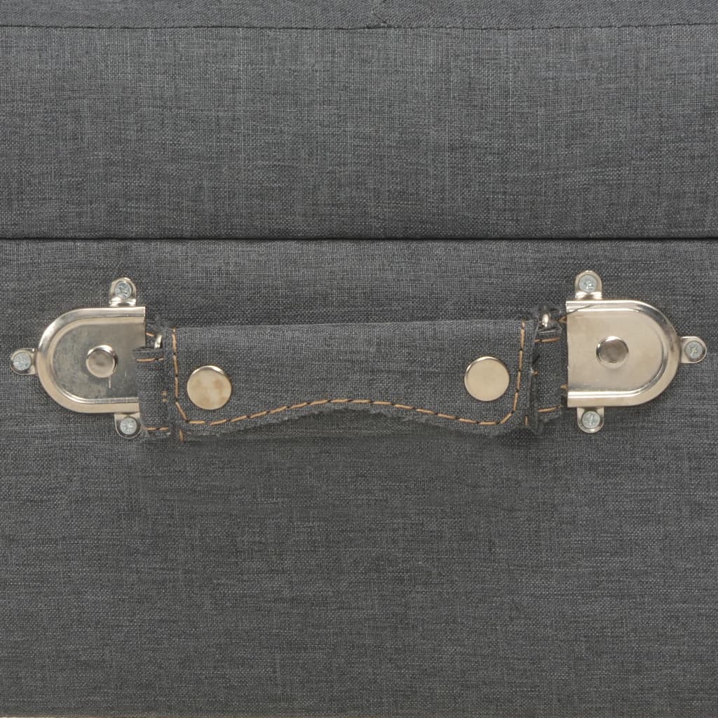 Hocker mit Stauraum 3 Stk. Dunkelgrau Stoff