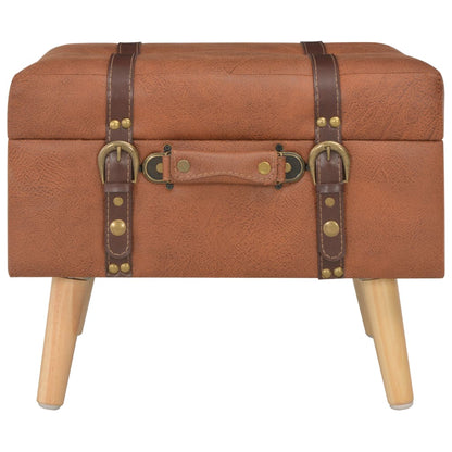 Hocker mit Stauraum 3 Stk. Hellbraun Kunstleder