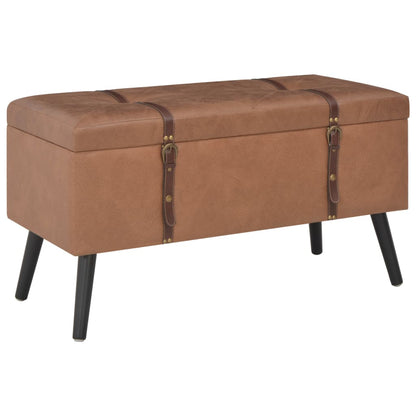 Stool with storage space 3 pcs. Brown artificial leather