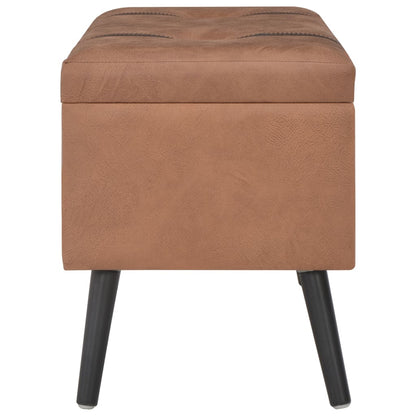 Stool with storage space 3 pcs. Brown artificial leather