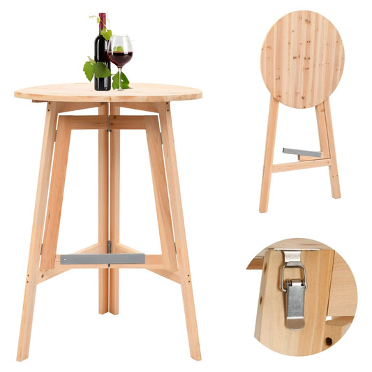 Folding bar table 78 cm fir wood