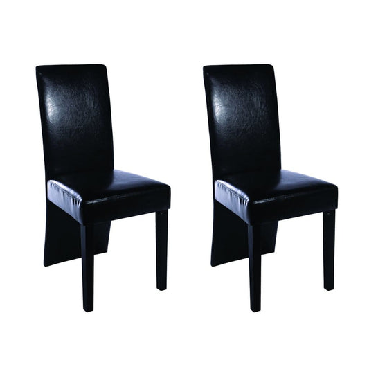 Dining room chairs 2 pcs. Black faux leather