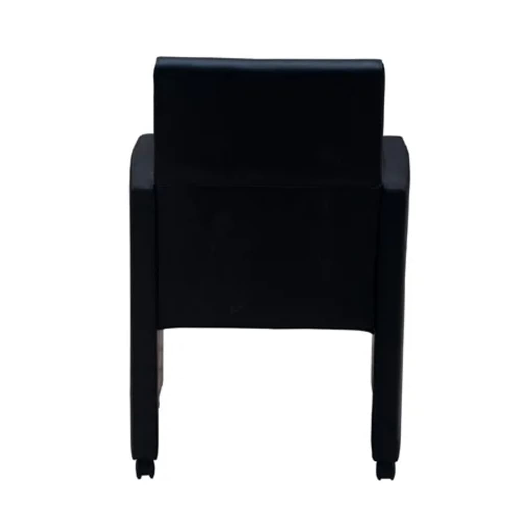 Dining room chairs 2 pcs. Black faux leather
