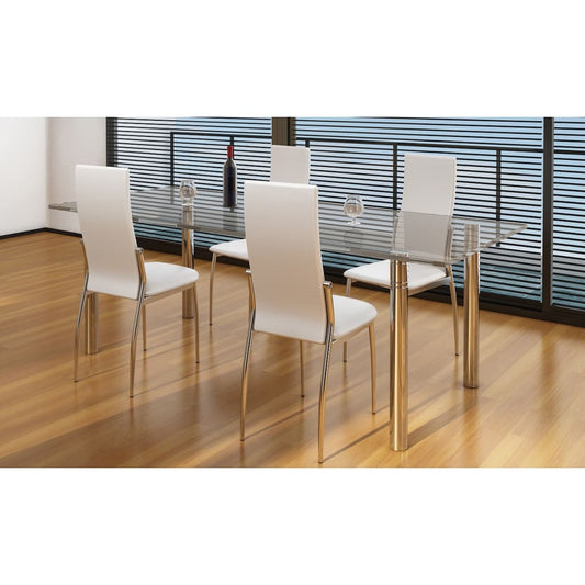 Dining room chairs 4 pcs. White faux leather