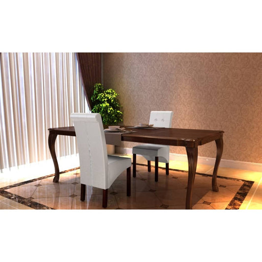 Dining room chairs 2 pcs. White faux leather