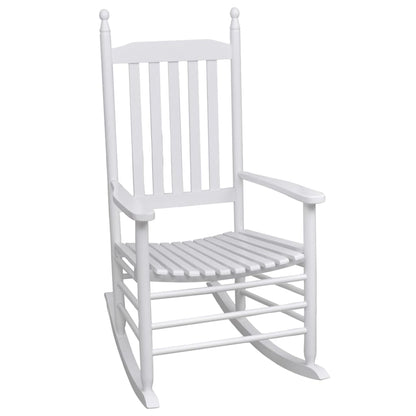 Rocking chair with curved seat white wood
