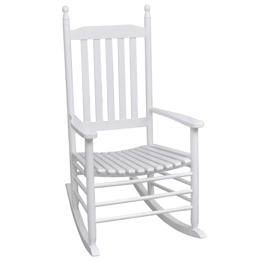Rocking chair with curved seat white wood