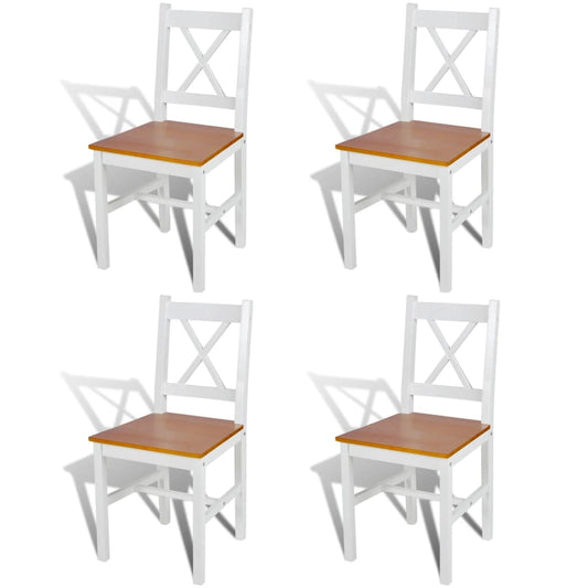 Dining room chairs 4 pcs. White pinewood