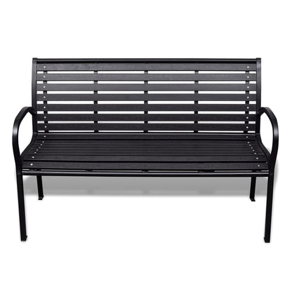 Garden bench 125 cm steel and WPC black