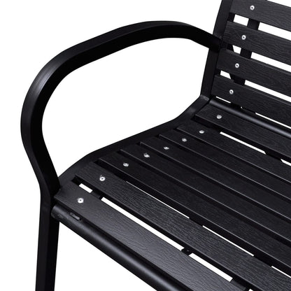 Garden bench 125 cm steel and WPC black