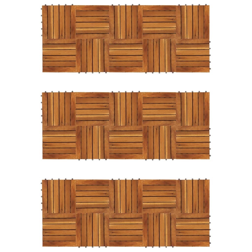 Terrace tiles 30 pcs. Vertical pattern 30x30 cm acacia wood