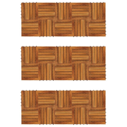 Terrace tiles 30 pcs. Vertical pattern 30x30 cm acacia wood