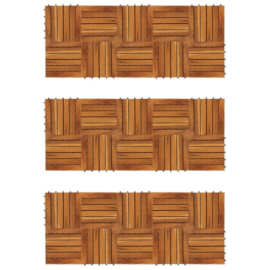 Terrace tiles 30 pcs. Vertical pattern 30x30 cm acacia wood