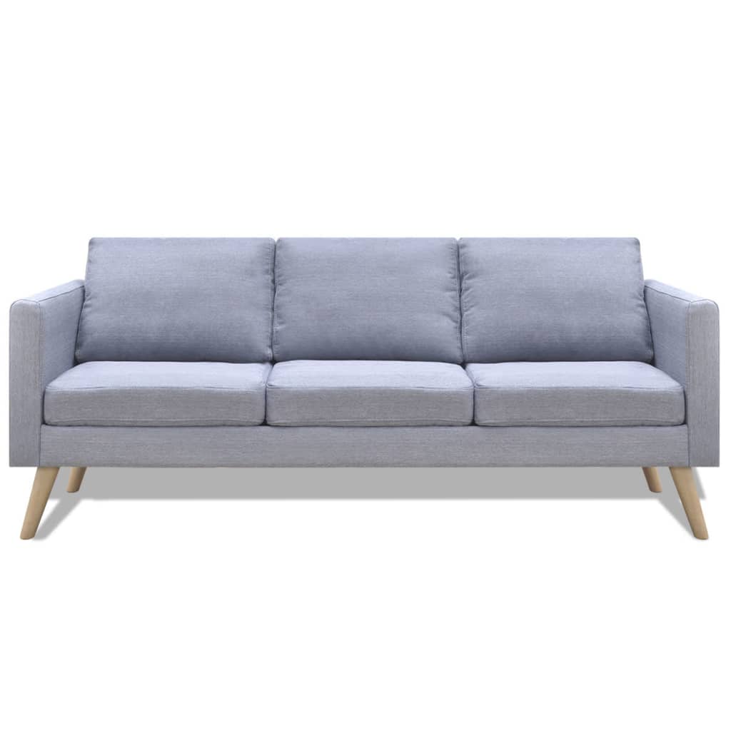 Sofa 3-seater fabric light grey